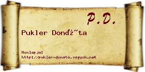 Pukler Donáta névjegykártya